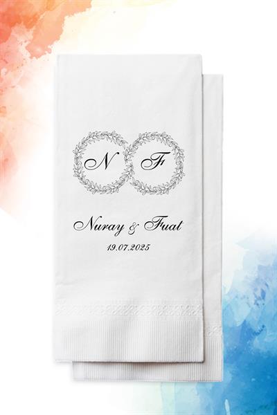 Kişiye Özel İsim Baskılı Düğün Peçetesi | ÇELENK | PGBT187