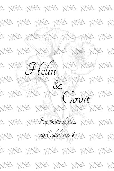 Kişiye Özel İsim Baskılı Kumaş Dokulu Cepli  Aırlaid Düğün Peçete | GELİNCİK | PABT108