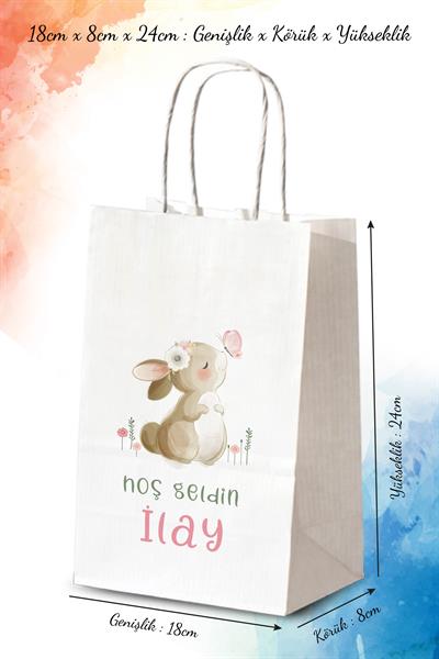 Kız Bebek Mevlid Hediyeliği Küçük Boy Kağıt Çanta | BUNNY | BKBT68