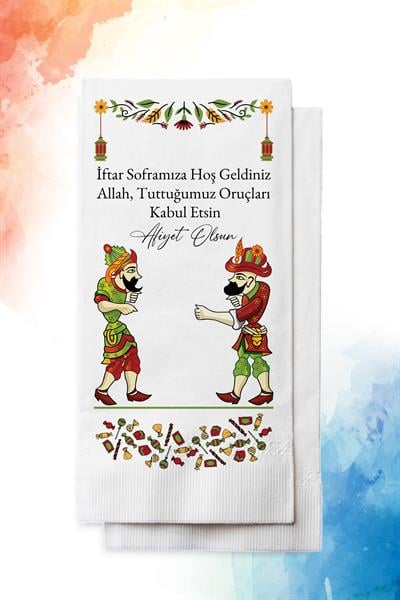 Konuşan Peçete | Karagöz Hacivat Temalı RAMAZAN PEÇETESİ  | PGBT150