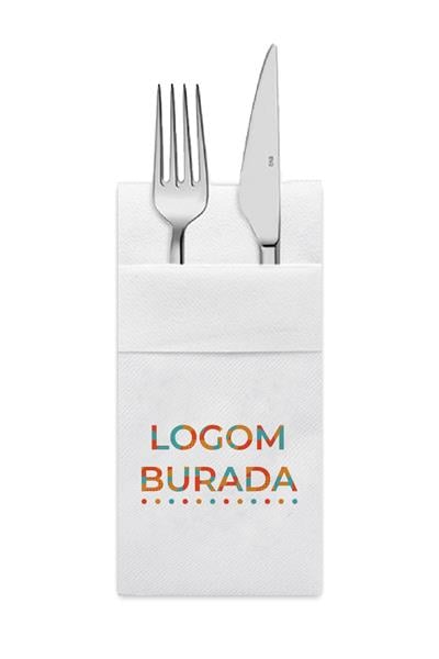 Logo Baskılı Kumaş Dokulu Cepli Airlaid Peçete | PABTLOGO
