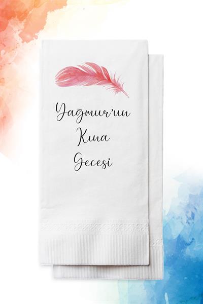 Melek Tüyü Figürlü Kına Peçetesi | PGBT91