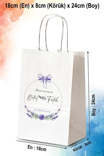 Nişan Hediyeliği Küçük Boy Kağıt Çanta | ÇİÇEK | BKBT189