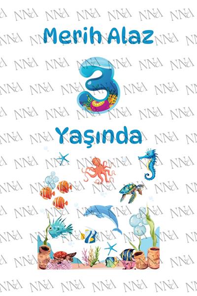 Okyanus Temalı Doğum Günü Hediyeliği Kağıt Çanta | BKBT147