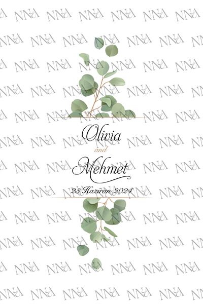 Kişiye Özel İsim Baskılı Düğün  Peçetesi | OLIVIA | PGBT109
