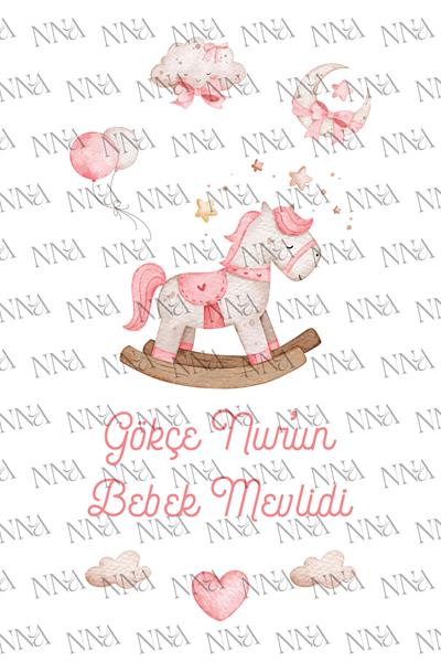 Oyuncak At figürlü Kız Bebek Mevlid Peçetesi |PGBT191