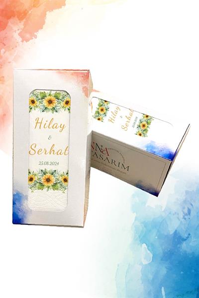 Kişiye Özel İsim Baskılı Düğün Peçetesi |PAPATYA | PGBT31