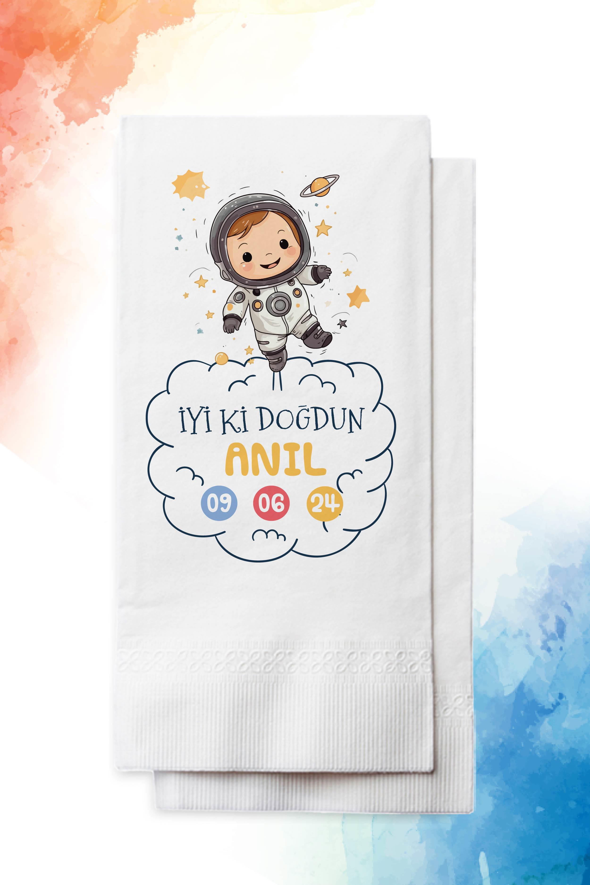 Astronot Figürlü Doğum Günü Peçete | PGBT60