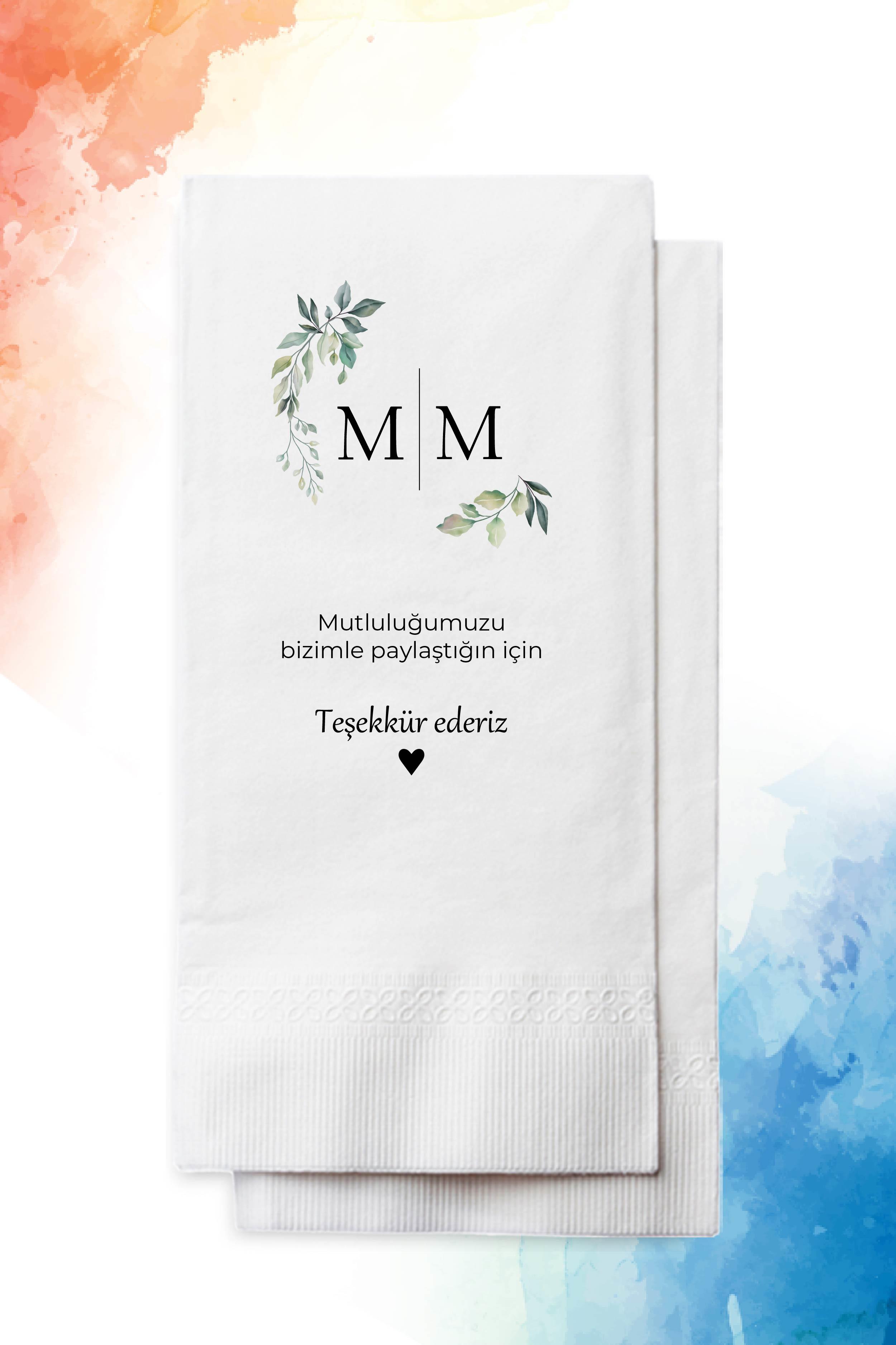 Harf Detaylı Düğün Peçete | PGBT67