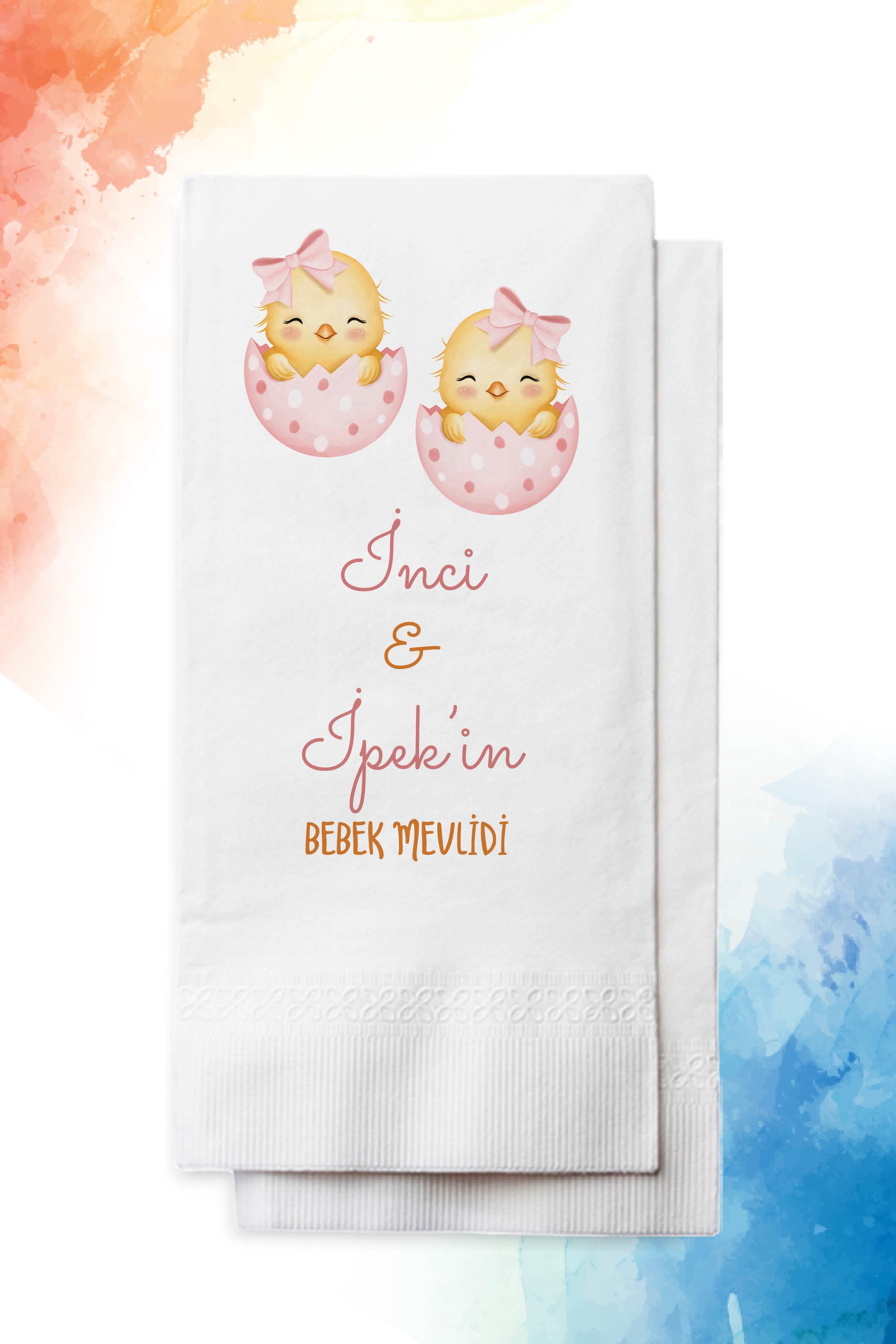 İkiz Bebek Mevlid Peçete | PGBT68