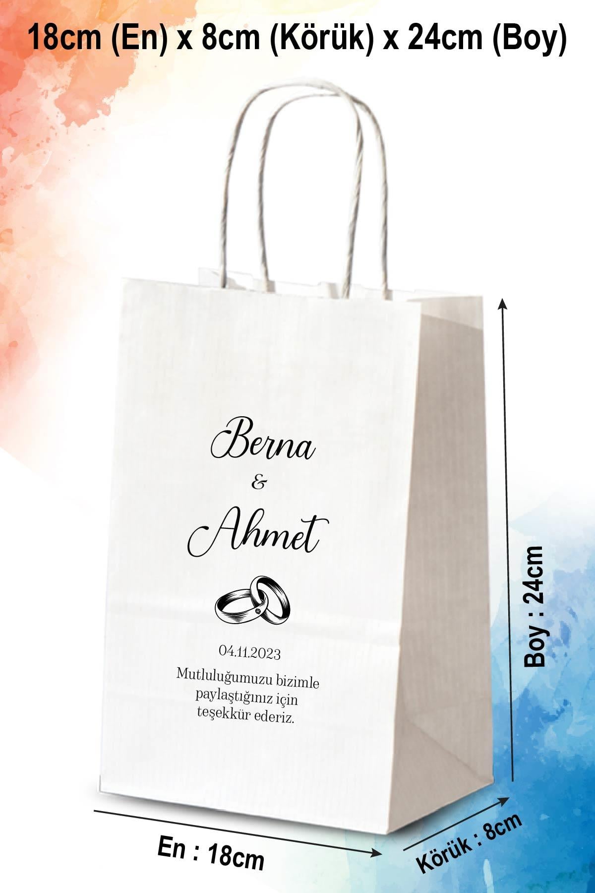 Nişan Hediyeliği Küçük Boy Kağıt Çanta | ALYANS |BKBT06