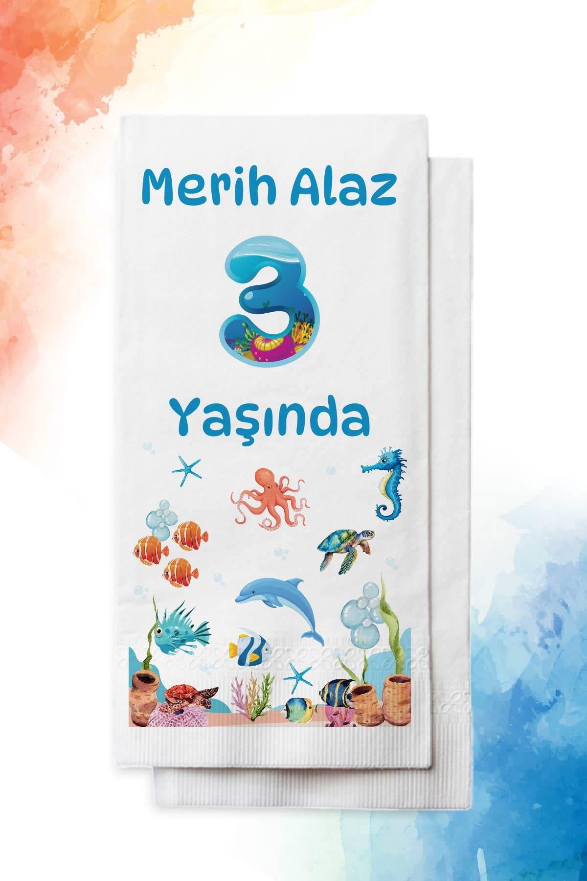 Okyanus Temalı Doğum Günü Peçetesi| PGBT129