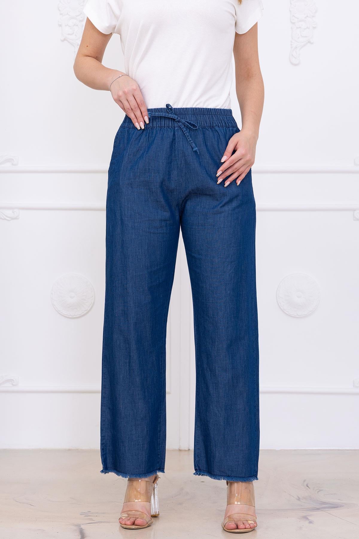 Beli Lastikli Pantolon Koyu Mavi SS2726