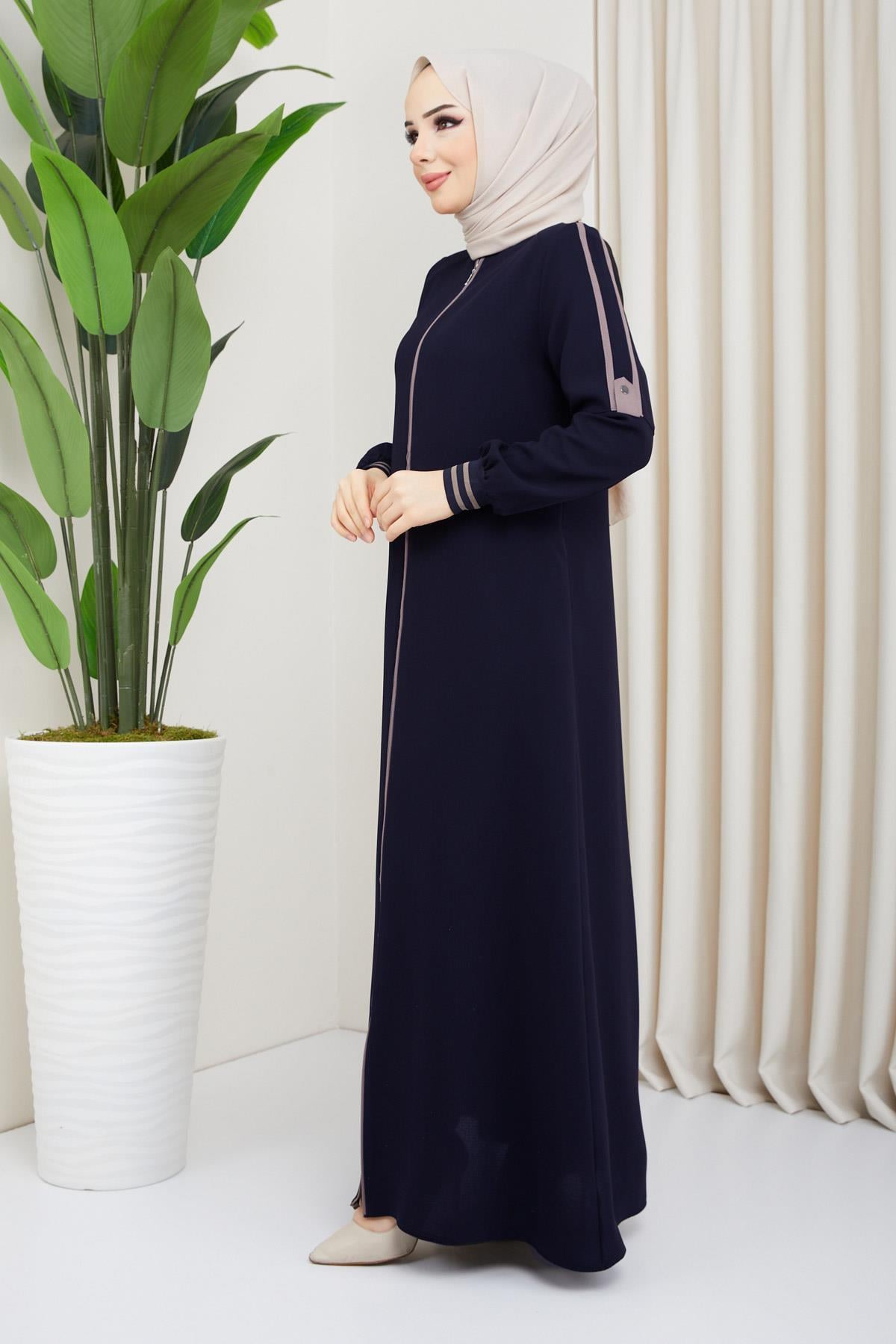 Biye Detaylı Ferace Lacivert SS02045
