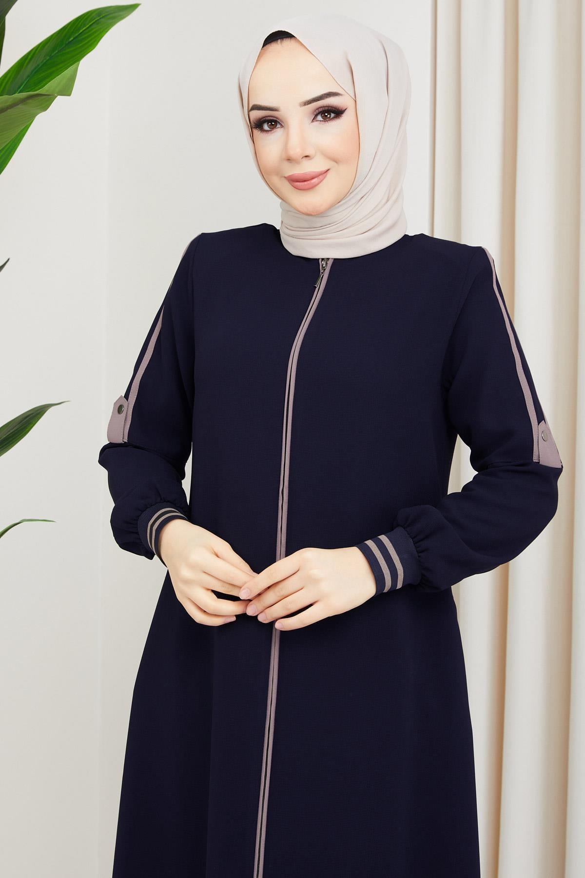 Biye Detaylı Ferace Lacivert SS02045