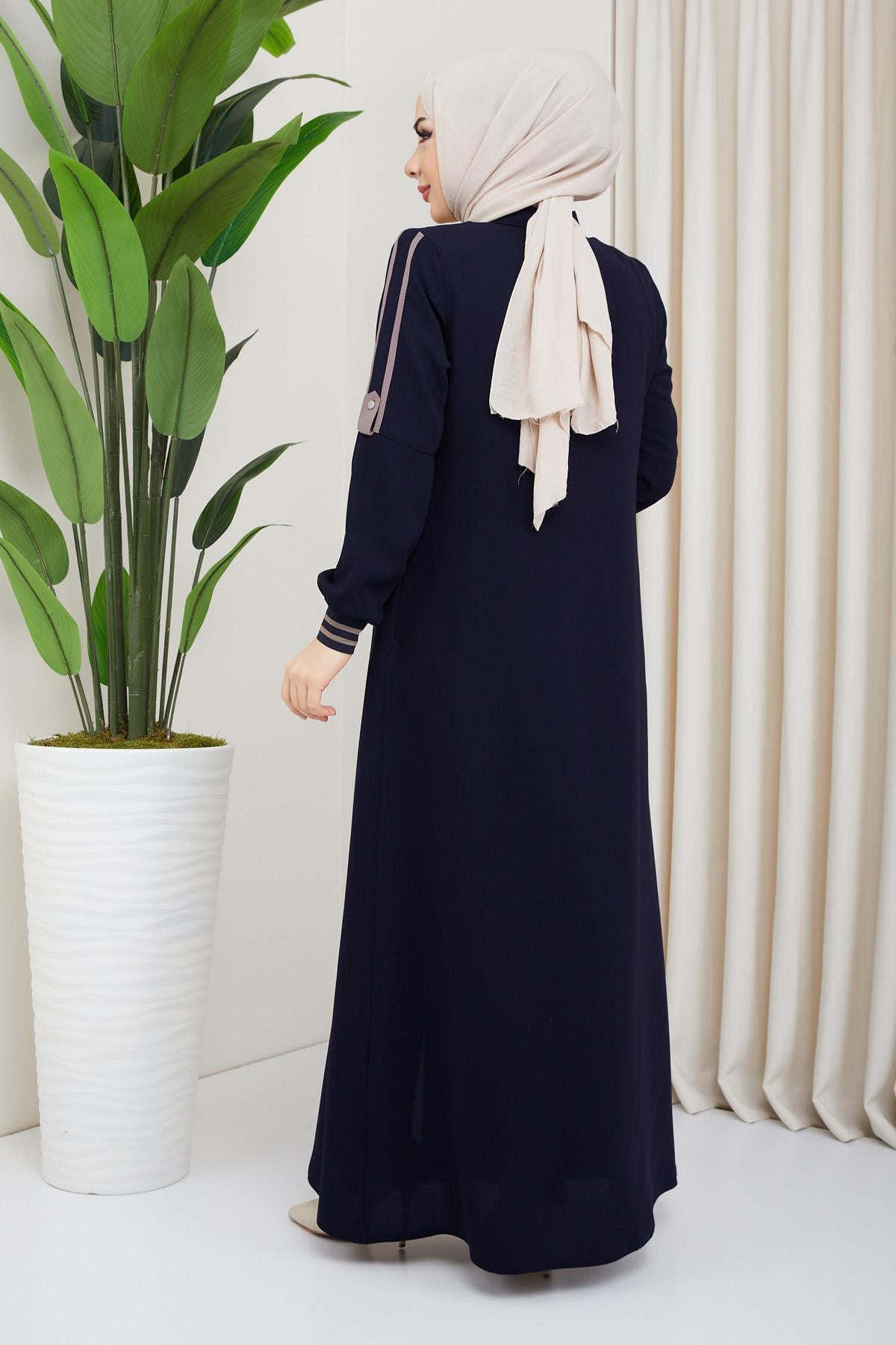 Biye Detaylı Ferace Lacivert SS02045