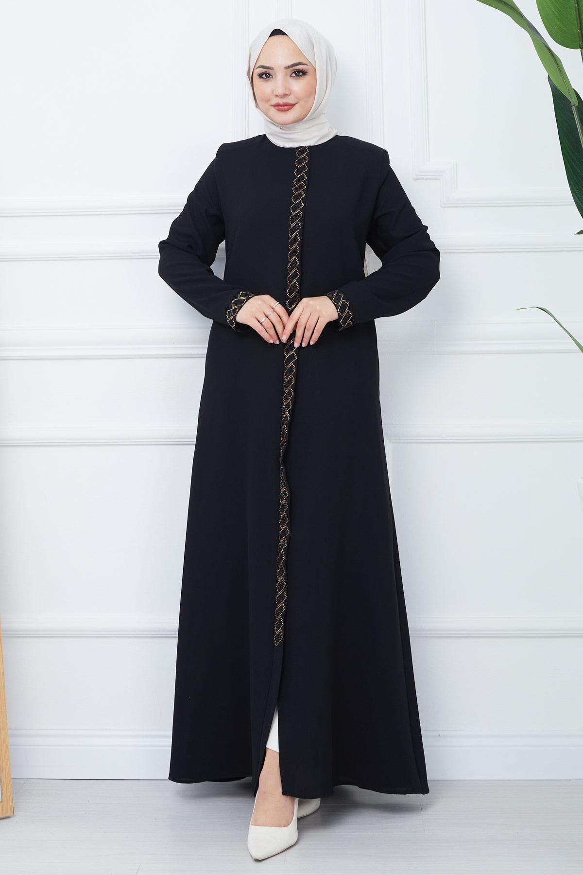 Gizem Taşlı Ferace Siyah SS2358