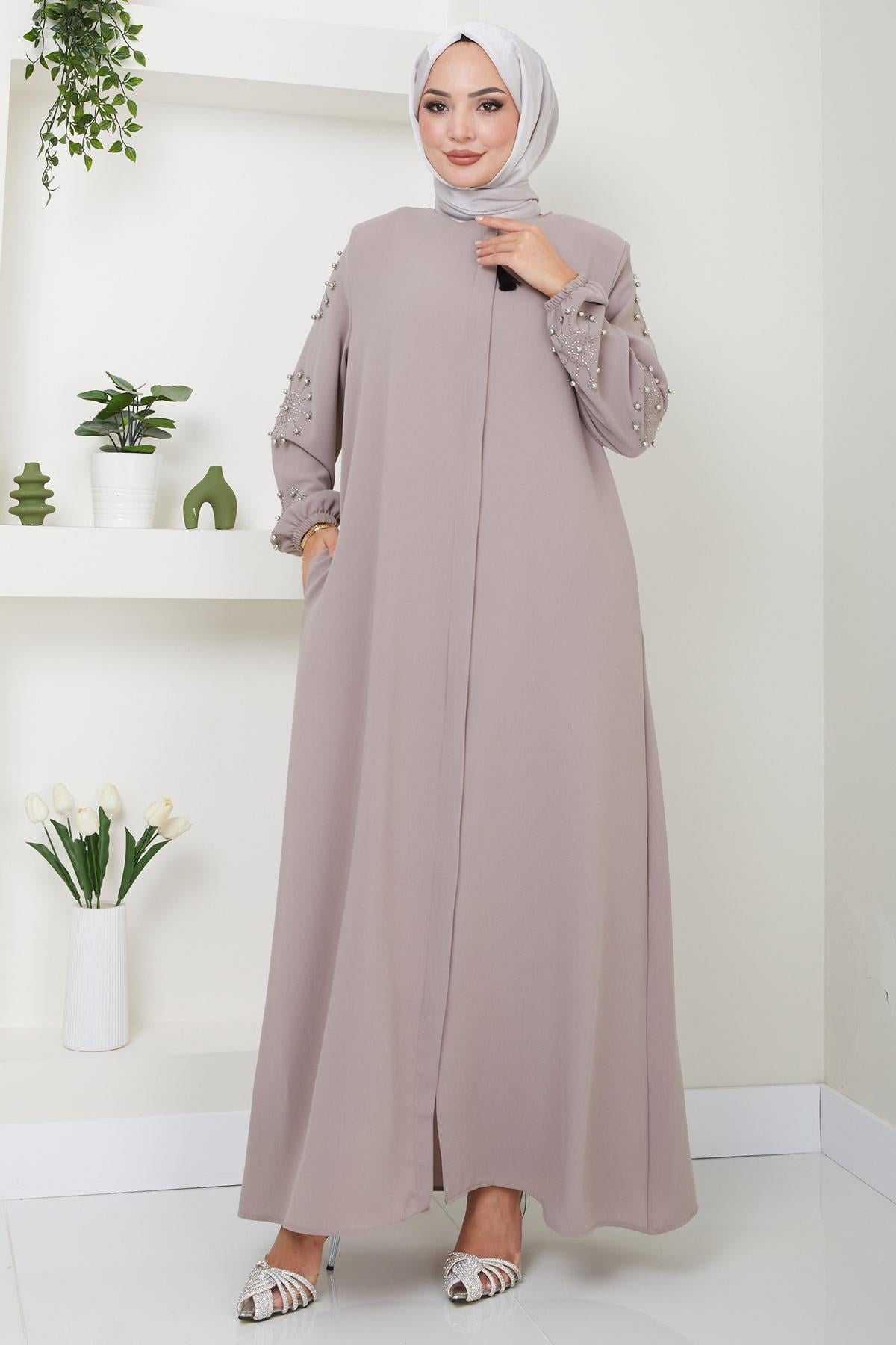 Kolu Taşlı ve İncili Ferace Bej SS2494