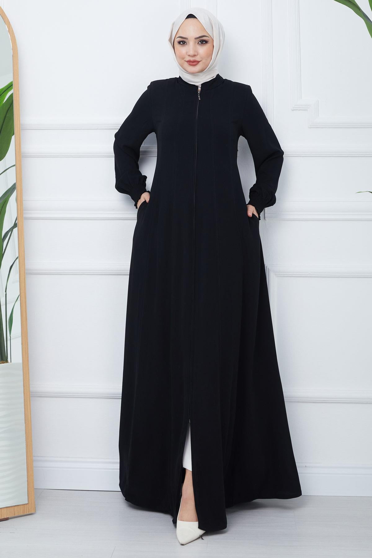 Parçalı Mevlana Ferace Siyah SS2362