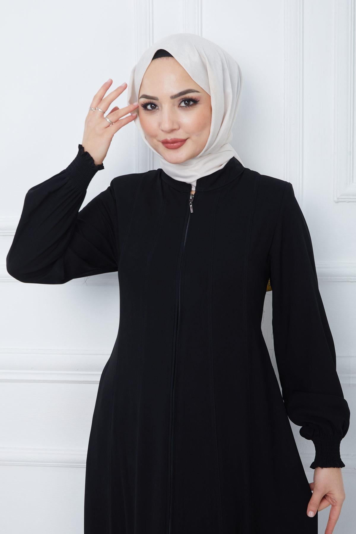Parçalı Mevlana Ferace Siyah SS2362