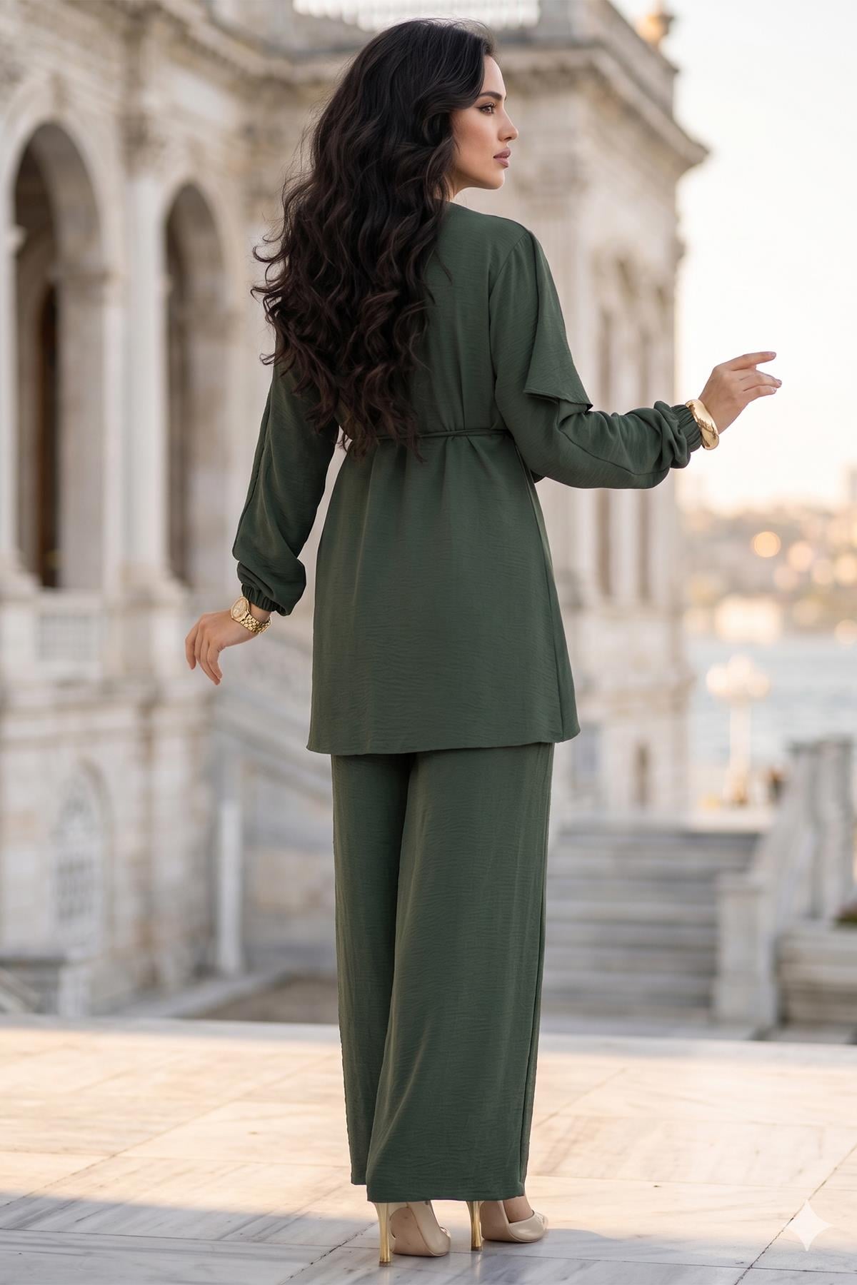 Toka Detaylı Pantolonlu Takım Haki SS2901