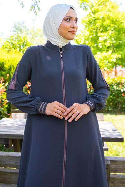 Biye Detaylı Ferace Antrasit SS02045