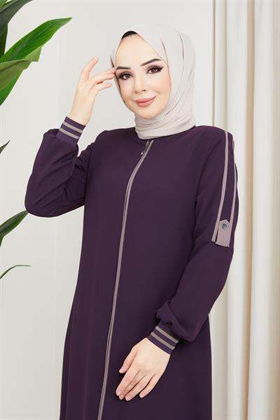 Biye Detaylı Ferace Mürdüm SS02045