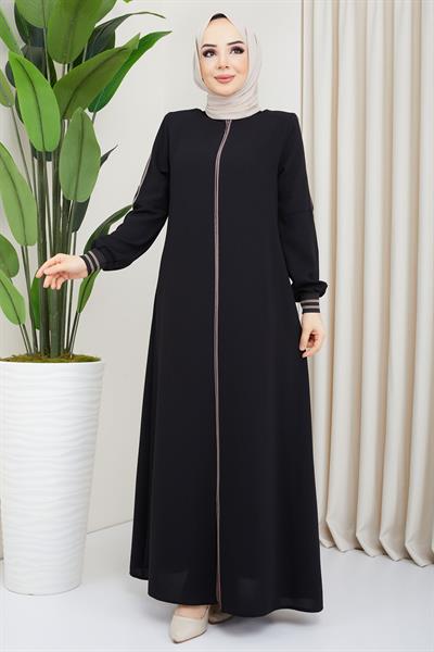 Biye Detaylı Ferace Siyah SS02045