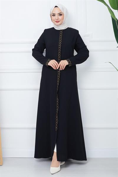 Gizem Taşlı Ferace Siyah SS2358