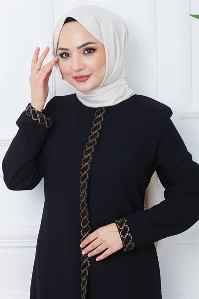 Gizem Taşlı Ferace Siyah SS2358
