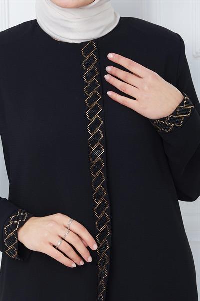 Gizem Taşlı Ferace Siyah SS2358