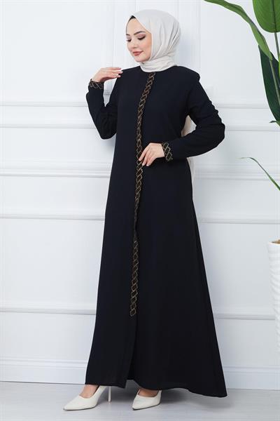 Gizem Taşlı Ferace Siyah SS2358