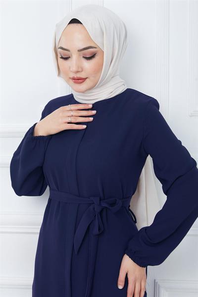 Gizli Patlı Kuşaklı Ferace Lacivert SS2361