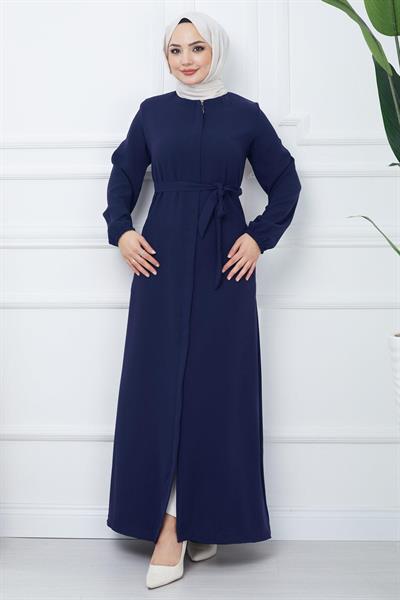 Gizli Patlı Kuşaklı Ferace Lacivert SS2361