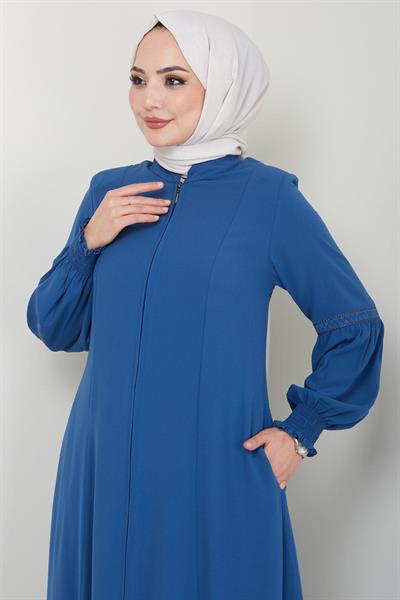 Kolu Nakışlı Ferace İndigo SS2412