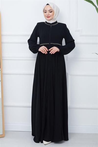Nakışlı Mevlana Ferace Siyah SS2359