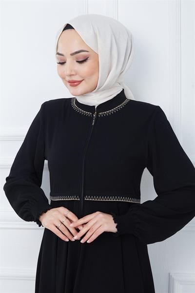 Nakışlı Mevlana Ferace Siyah SS2359