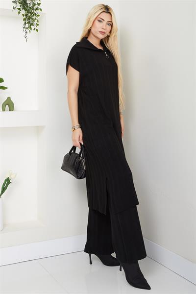 Pantolonlu Triko Takım Siyah SS2585