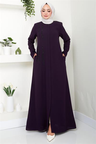 Sevgi Taşlı Ferace Mürdüm SS2481