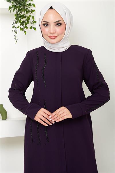 Sevgi Taşlı Ferace Mürdüm SS2481