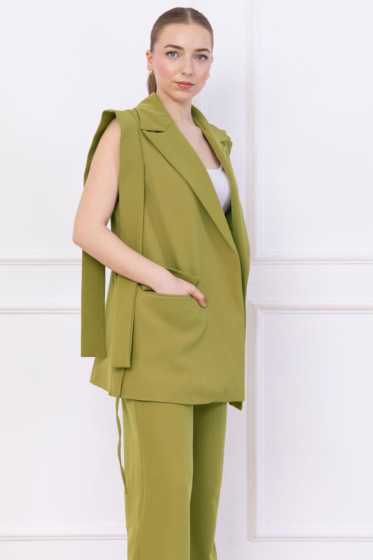 Bağlamalı Yelekli Takım Yağ Yeşili SS2750