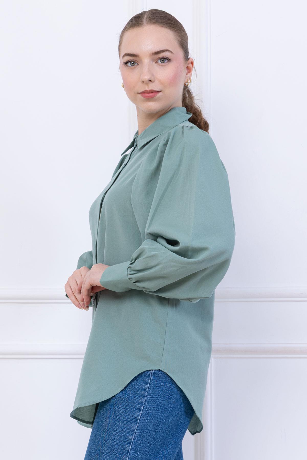 Balon Kol Gömlek Mint SS2639