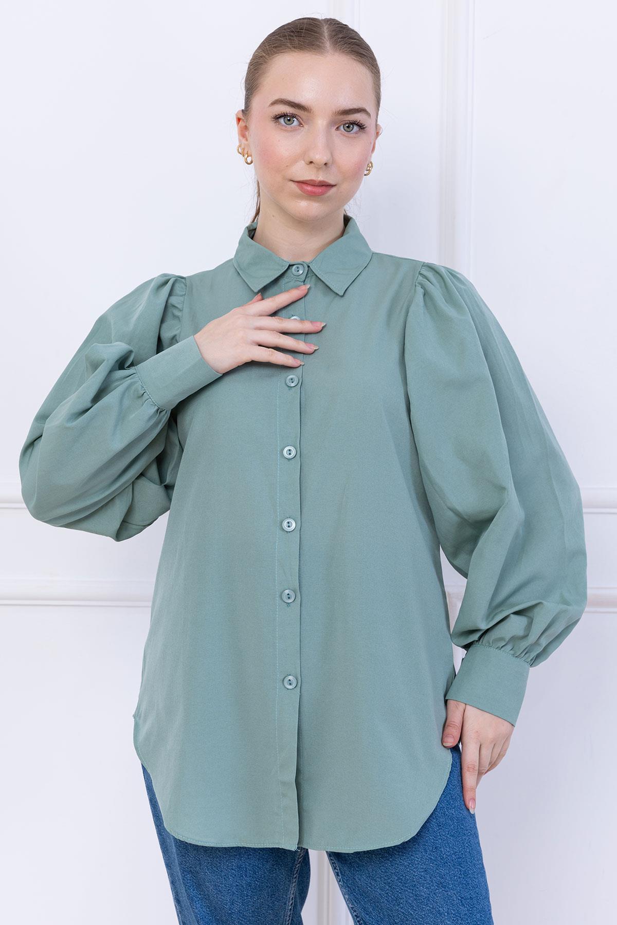 Balon Kol Gömlek Mint SS2639