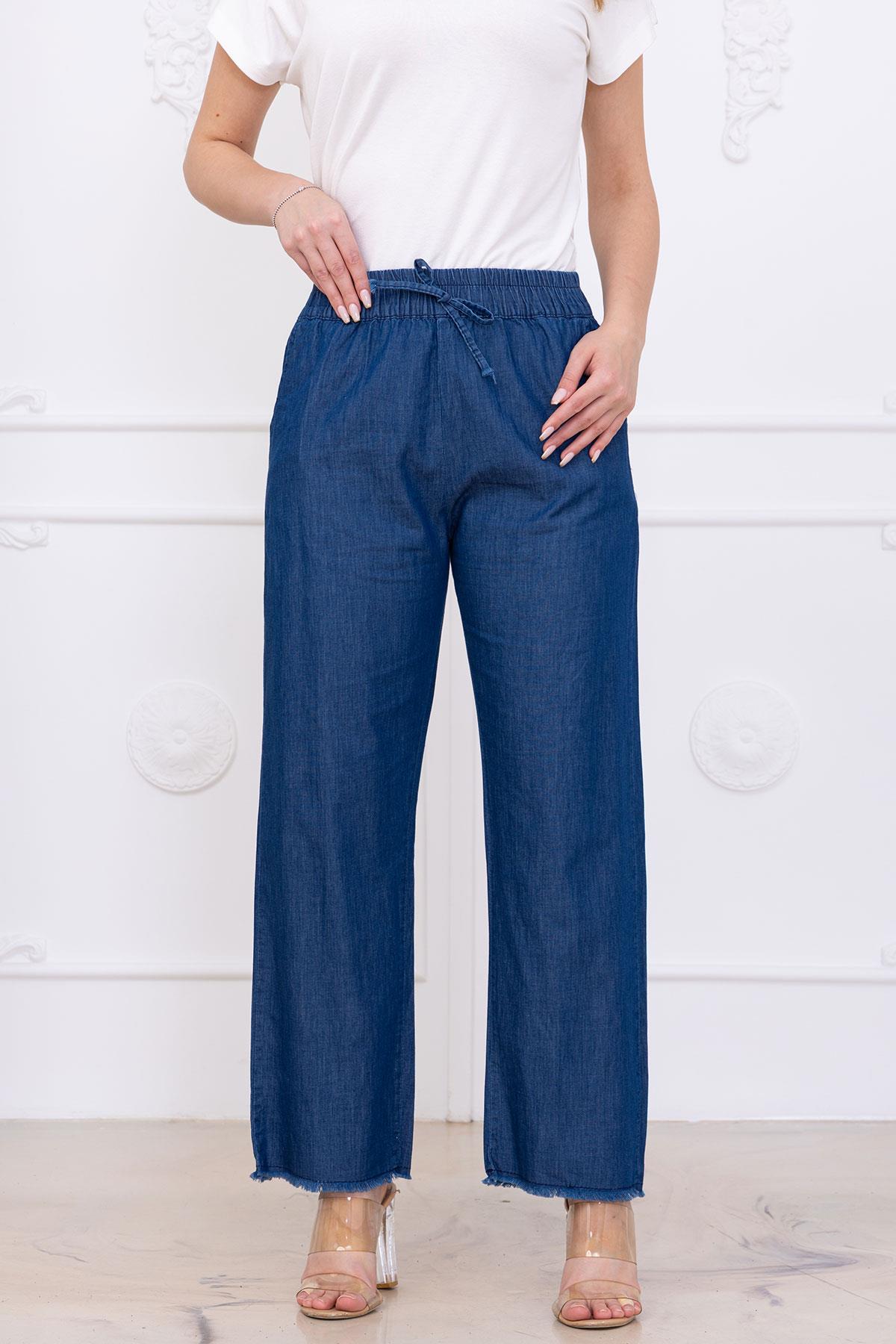 Beli Lastikli Pantolon Koyu Mavi SS2726