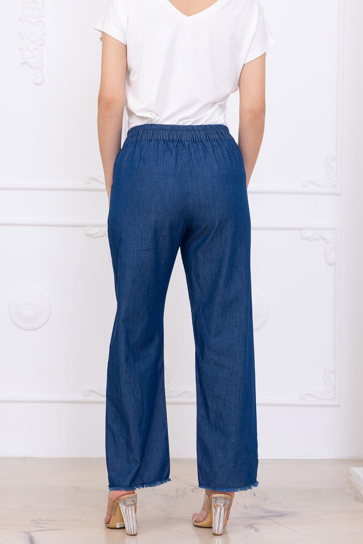 Beli Lastikli Pantolon Koyu Mavi SS2726
