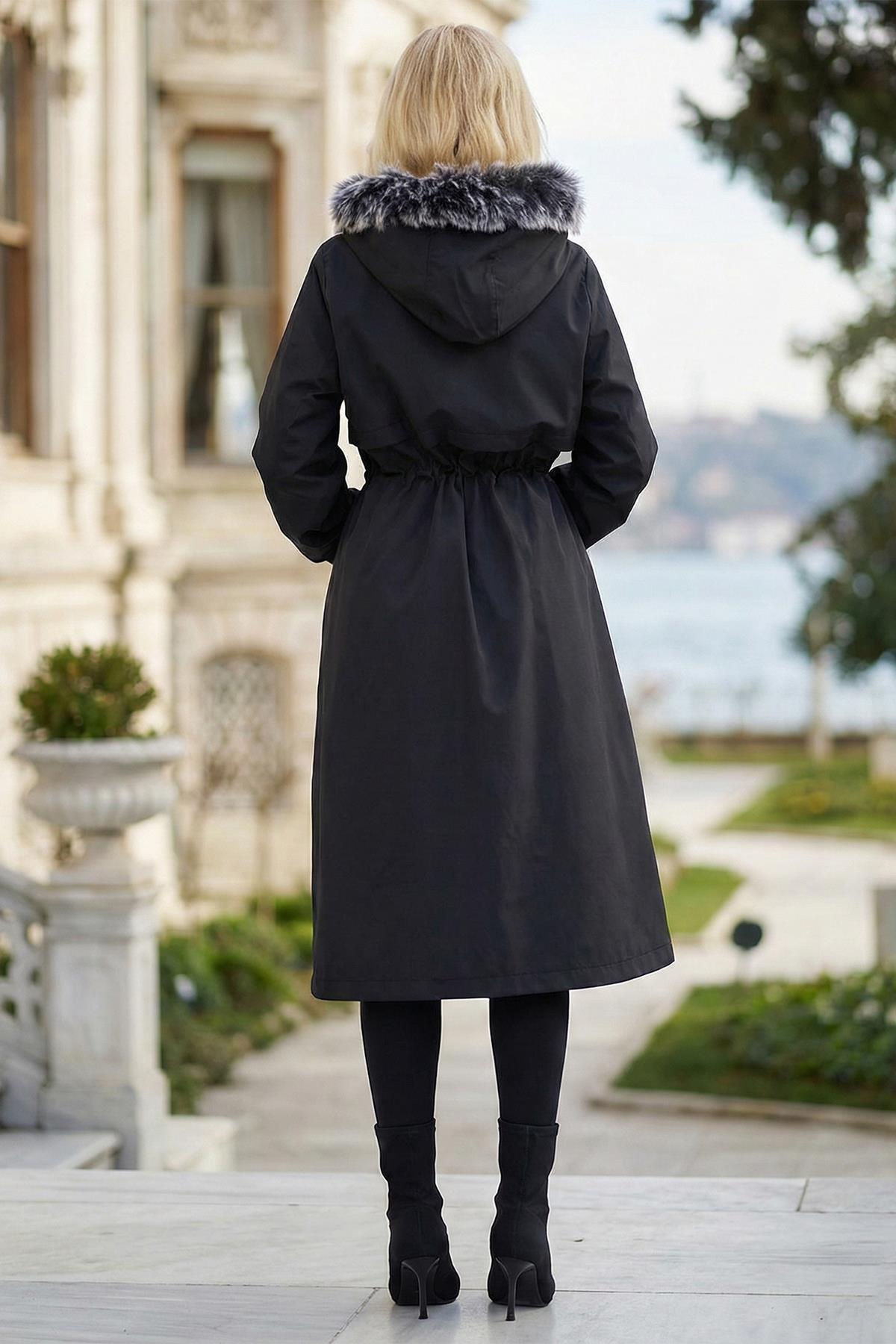 İçi Peluş Mont Siyah SS2330