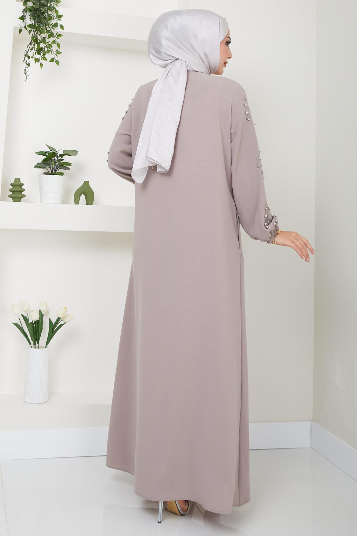Kolu Taşlı ve İncili Ferace Bej HM2494