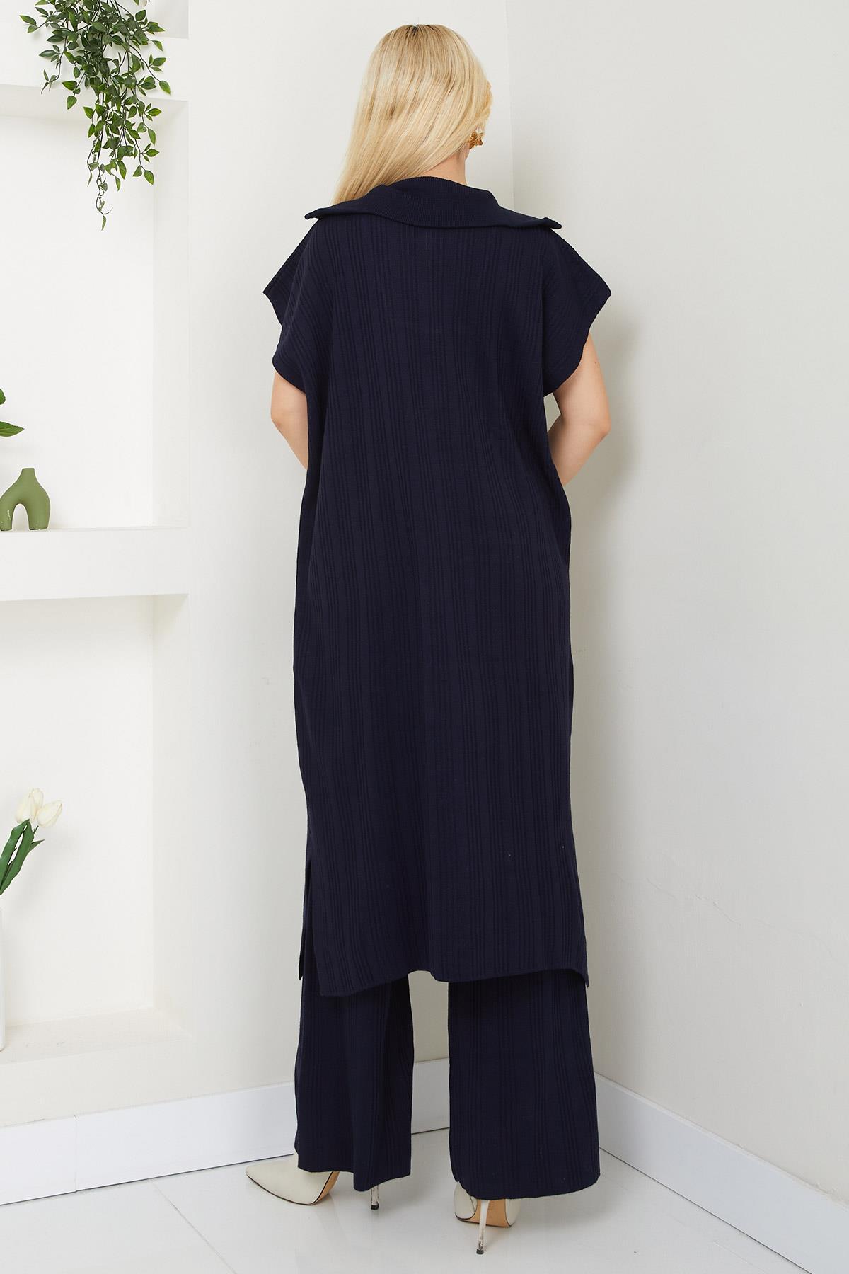 Pantolonlu Triko Takım Lacivert SS2585