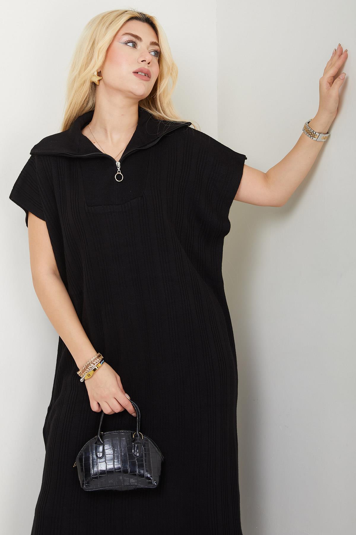 Pantolonlu Triko Takım Siyah SS2585
