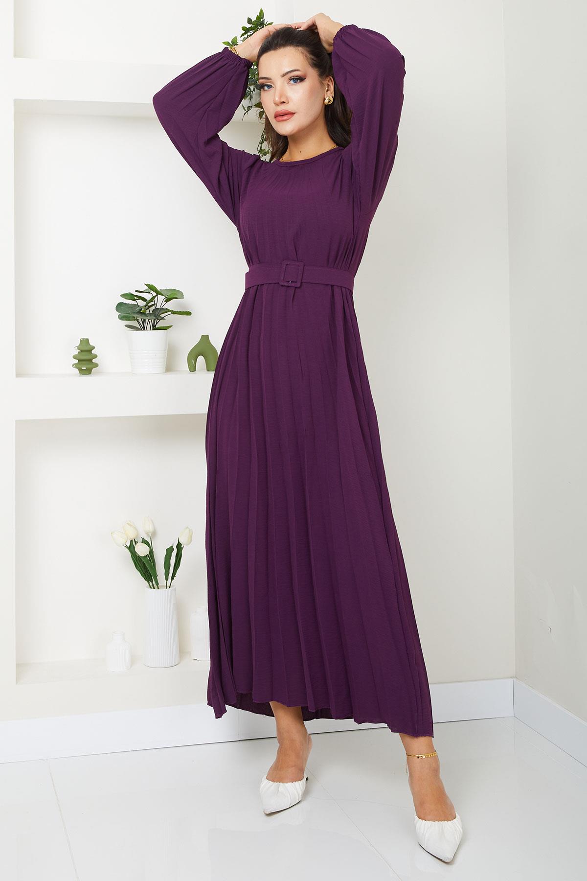 Piliseli Aerobin Elbise Mor SS2339